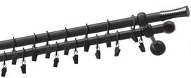 Karnizo komplektas Olimp Walec, 250 cm, Ø 19 mm, juoda sp.
