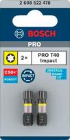 Atsuktuvų antgalių komplektas Bosch Pro Impact T, T40, 25 mm, 1/4"