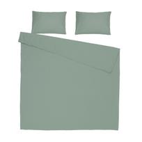 Patalynės užvalkalų komplektas Domoletti Solid WATER GREY, tamsiai žalia sp., 50 x 70 cm, 200 x 220 cm, 3 d.