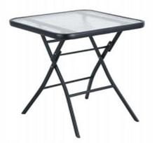 Lauko stalas Tasso, juoda sp., 60 cm x 60 cm x 70 cm
