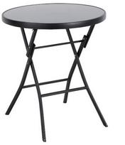 Lauko stalas Tasso, juoda sp., 60 cm x 60 cm x 70 cm