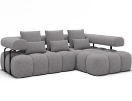 Kampinė sofa Levvi, pilka sp., 184 x 260 cm x 102 cm