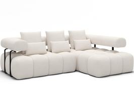Kampinė sofa Levvi, balta sp., 184 x 260 cm x 102 cm
