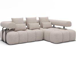 Kampinė sofa Levvi, balta sp., 184 x 260 cm x 102 cm