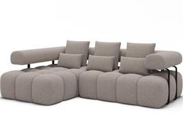Kampinė sofa Levvi, smėlio sp., 184 x 260 cm x 102 cm