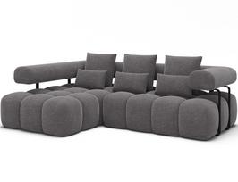 Kampinė sofa Levvi, tamsiai pilka sp., 184 x 260 cm x 102 cm