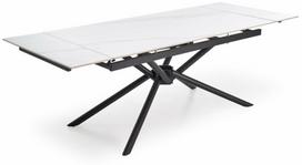 Valgomojo stalas išskleidžiamas Vitorino, balta sp./juoda sp., 160 - 220 cm x 90 cm x 75 cm