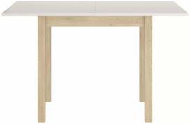 Valgomojo stalas išskleidžiamas Flip, balta sp./rusva sp., 80 - 160 cm x 80 cm x 78 cm