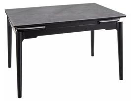 Valgomojo stalas išskleidžiamas Sento, juoda sp./pilka sp., 120 - 180 cm x 80 cm x 76 cm