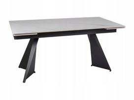 Valgomojo stalas išskleidžiamas Laconi, balta sp./juoda sp., 160 - 220 cm x 90 cm x 77 cm