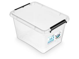 Daiktadėžė su dangčiu Simple THK-081476, 15.5 l, skaidri sp., 39 x 29 x 21.5 cm