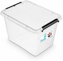 Daiktadėžė su dangčiu Simple THK-078654, 19 l, skaidri sp., 39 x 29 x 26 cm