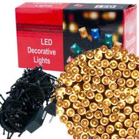 Lempučių girlianda LC200, 16 m, šiltai balta sp., 200 LED, Geltona sp.