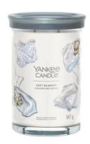 Žvakė, aromatinė Yankee Candle Signature Soft Blanket, 60 - 100 h, 567 g, skaidri sp./balta sp.