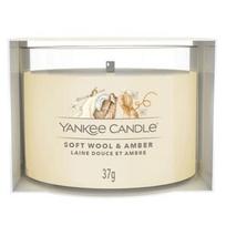 Žvakė, aromatinė Yankee Candle Mini Soft Wool & Amber, 7 - 10 h, 37 g, Balta sp.