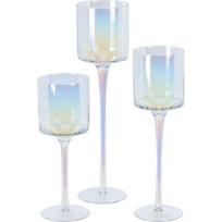 Žvakidė Home Styling Collection, stiklas, Ø 9 cm, 35 cm, skaidri sp./įvairių spalvų, 3 vnt.