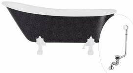 Vonia, laisvai pastatoma Besco Olaya Glam, 160 cm x 67 cm x 68 cm, ovalas, balta sp./chromo sp.