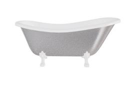 Vonia, laisvai pastatoma Besco Otylia Glam, 170 cm x 77 cm x 68.5 cm, ovalas, balta sp./sidabro sp.