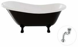 Vonia, laisvai pastatoma Besco Otylia B&W, 170 cm x 77 cm x 68.5 cm, ovalas, balta sp./juoda sp.