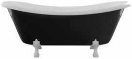 Vonia, laisvai pastatoma Besco Amelia B&W, 190 cm x 77 cm x 69 cm, ovalas, balta sp./juoda sp.