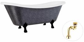 Vonia, laisvai pastatoma Besco Amelia Glam, 190 cm x 77 cm x 69 cm, ovalas, aukso sp./juoda sp.