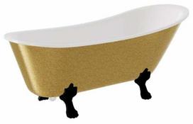 Vonia, laisvai pastatoma Besco Olaya Glam, 160 cm x 67 cm x 68 cm, ovalas, aukso sp./balta sp.