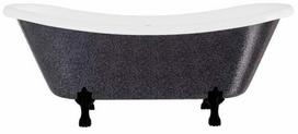 Vonia, laisvai pastatoma Besco Amelia Glam, 190 cm x 77 cm x 69 cm, ovalas, juoda sp./grafito sp.