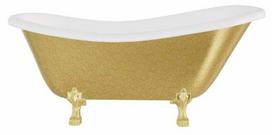 Vonia, laisvai pastatoma Besco Otylia Glam, 170 cm x 77 cm x 68.5 cm, ovalas, aukso sp./balta sp.