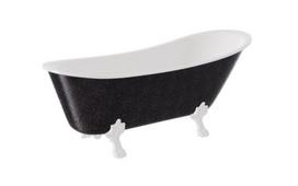 Vonia, laisvai pastatoma Besco Olaya Glam, 160 cm x 68 cm x 68 cm, ovalas, balta sp./grafito sp.