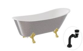 Vonia, laisvai pastatoma Besco Olaya Glam, 160 cm x 68 cm x 68 cm, ovalas, aukso sp./sidabro sp.