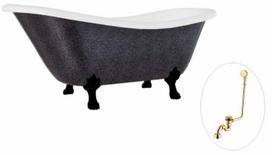 Vonia, laisvai pastatoma Besco Otylia Glam, 160 cm x 77 cm x 68.5 cm, ovalas, juoda sp./grafito sp.