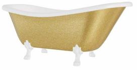 Vonia, laisvai pastatoma Besco Otylia Glam, 170 cm x 77 cm x 68.5 cm, ovalas, aukso sp./balta sp.