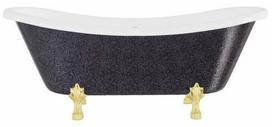 Vonia, laisvai pastatoma Besco Amelia Glam, 190 cm x 77 cm x 69 cm, ovalas, aukso sp./grafito sp.
