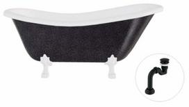 Vonia, laisvai pastatoma Besco Otylia Glam, 160 cm x 77 cm x 68.5 cm, ovalas, balta sp./grafito sp.