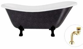 Vonia, laisvai pastatoma Besco Otylia Glam, 170 cm x 77 cm x 68.5 cm, ovalas, juoda sp./grafito sp.