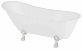 Vonia, laisvai pastatoma Besco Olaya, 160 cm x 68 cm x 68 cm, ovalas, balta sp./chromo sp.