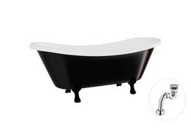 Vonia, laisvai pastatoma Besco Amelia B&W, 190 cm x 77 cm x 69 cm, ovalas, balta sp./juoda sp.
