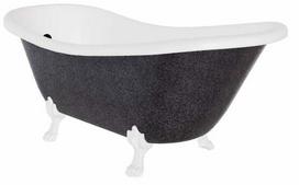 Vonia, laisvai pastatoma Besco Otylia Glam, 160 cm x 77 cm x 68.5 cm, ovalas, balta sp./juoda sp.