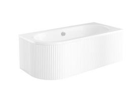 Vonia, įmontuojama Besco Avita Right, 160 cm x 75 cm x 55.5 cm, asimetrinė, balta sp.