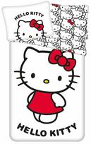 Vaikiškas patalynės užvalkalų komplektas Hello Kitty, balta sp./juoda sp./raudona sp., 140 x 200 cm