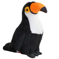 Pliušinis žaislas papūgos Toucan, balta sp./juoda sp., 35 cm