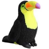 Pliušinis žaislas papūgos Toucan, juoda sp./geltona sp., 30 cm