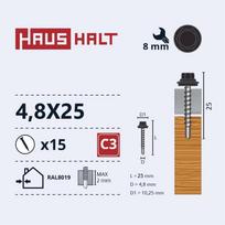 Savisriegis Haushalt, 4.8 mm x 25 mm, 15 vnt.
