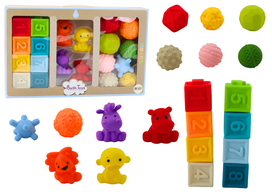 Vonios žaislų rinkinys Lean Toys, įvairių spalvų, 20 vnt.