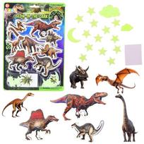 Sieninis lipdukas, dinozauras Lean Toys Glow In The Dark, įvairių spalvų