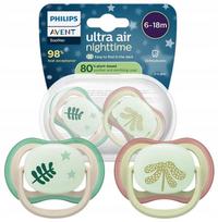 Čiulptukų rinkinys Philips Avent Ultra Air Night Neutral, 6+ mėn., žalia sp.