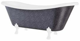 Vonia, laisvai pastatoma Besco Amelia Glam, 190 cm x 77 cm x 69 cm, ovalas, balta sp./grafito sp.