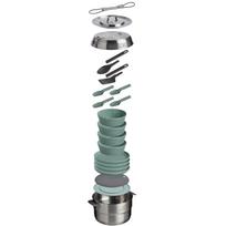 Turistinių indų rinkinys Stanley Wildfare Core Full Serve Cookset, plastikas/nerūdijantysis plienas, 27 cm, 3.78 l, medžio anglies sp./shale sp.