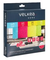 Šluostė, universali Velkea Microfibre Cloth Set 099689, įvairių spalvų, mikropluoštas, 4 vnt.