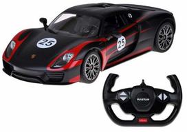 Rc automobilis Rastar Porsche 918 Spyder RC0711, 1:14, juoda sp./raudona sp.